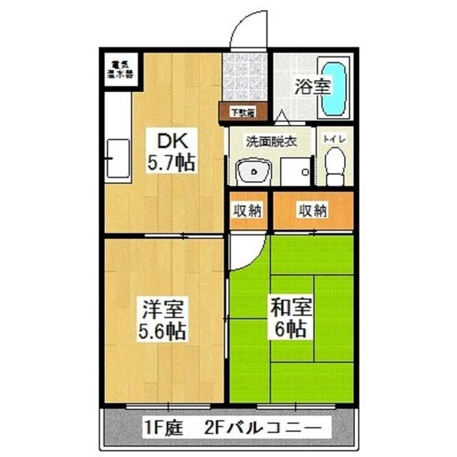 ライフステージ三国が丘(2DK/2階)の間取り写真