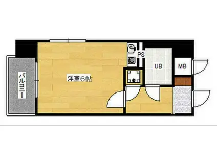 ライオンズマンション西霞町第二 10階(1K/10階)の間取り写真
