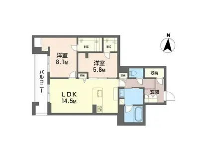 ロゼール(2LDK/3階)の間取り写真