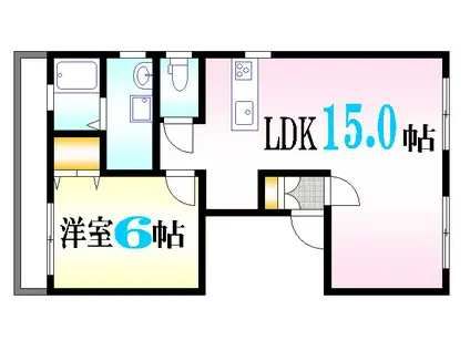 立野ビル(1LDK/3階)の間取り写真