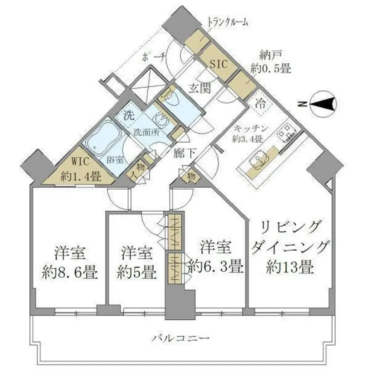 シティタワー品川 27階階 間取り