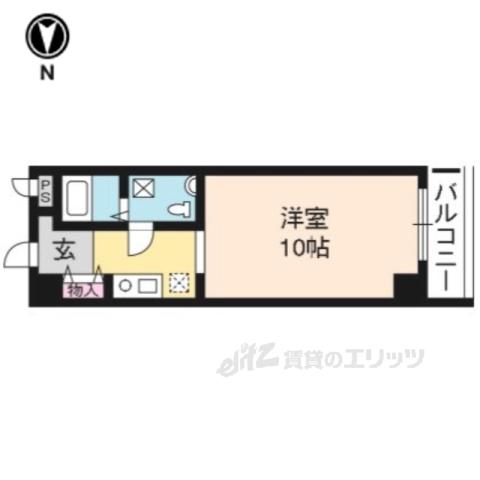 上桂くめマンション(1K/2階)の間取り写真