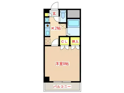 CRESTAGE(1K/4階)の間取り写真