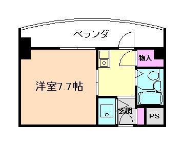 グランリッチ箕面(1K/4階)の間取り写真