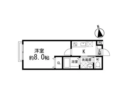 UN富沢(1K/3階)の間取り写真