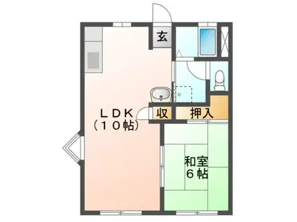 メゾン山本(1LDK/1階)の間取り写真