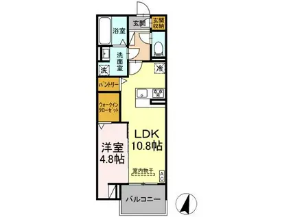 DIOSPERSIMMON長泉 I棟(1LDK/2階)の間取り写真