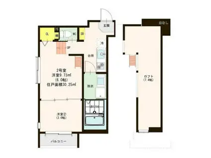 SAYAREINE SUGIMOTO(1SLDK/2階)の間取り写真