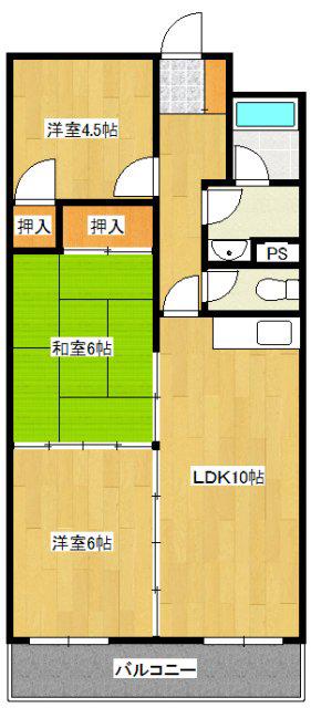 コンフォート宝町(3LDK/8階)の間取り写真