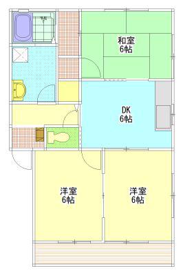 ファミール三笠(3DK/2階)の間取り写真