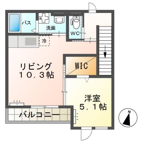 クレアーレ(1LDK/2階)の間取り写真