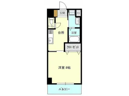 フルリール松浦II(1K/4階)の間取り写真