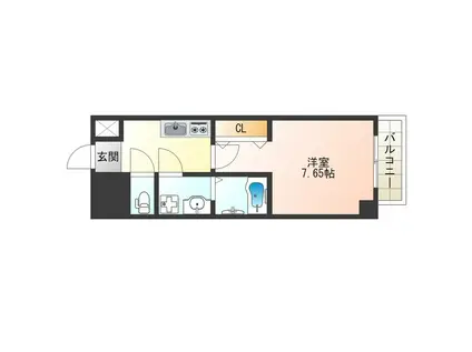 ES-GRANDE大阪福島(1K/4階)の間取り写真