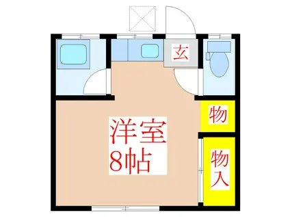 ゴールドハイツIII(ワンルーム/1階)の間取り写真