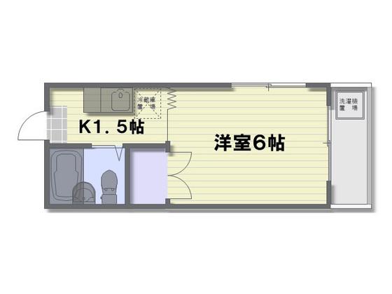 サンライズ千同A(1K/3階)の間取り写真