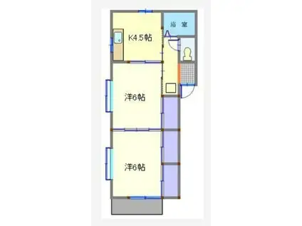 ライムハウス(2K/1階)の間取り写真