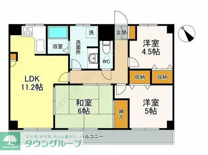トーカン柏キャステール(3LDK/7階)の間取り写真