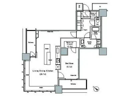 ザ 東京タワーズ ミッドタワー(1LDK/11階)の間取り写真