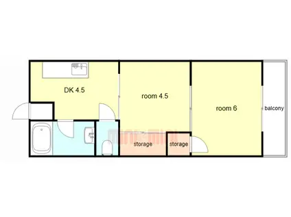 みづほハイツ(2DK/2階)の間取り写真