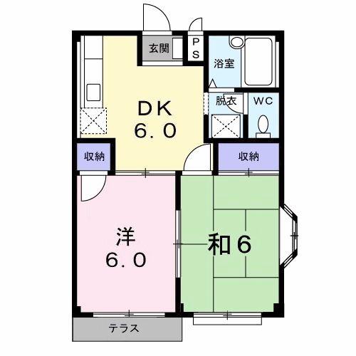 グリーンパレス(2DK/1階)の間取り写真