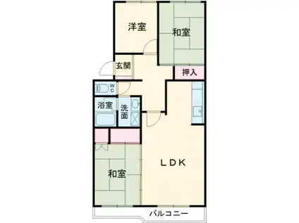 エミネンス小山Ⅲ(3LDK/4階)の間取り写真