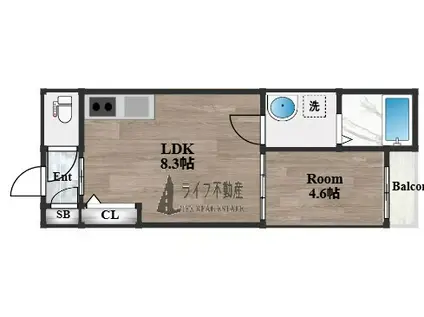 F ASECIA CER(1LDK/2階)の間取り写真