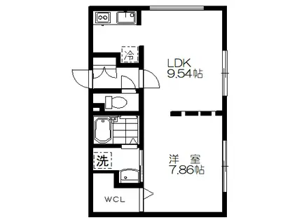 ブランシェ砧(1LDK/2階)の間取り写真