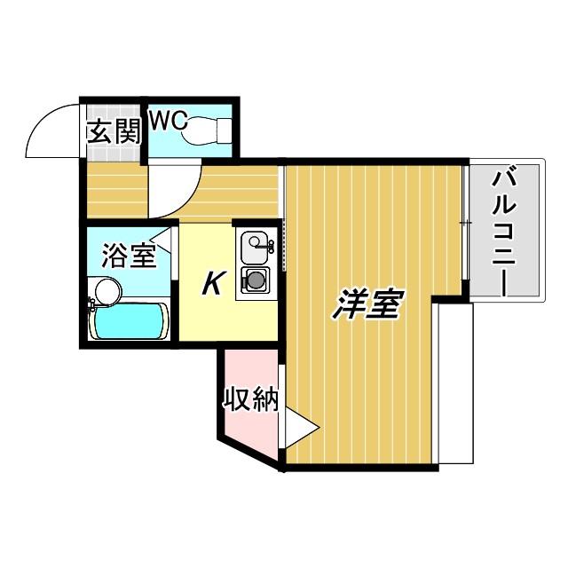 カルムIV(1K/5階)の間取り写真