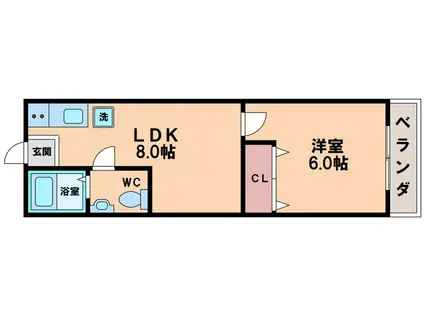 エクセルあびこ東(1LDK/1階)の間取り写真