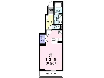 ミルトニア(ワンルーム/1階)の間取り写真