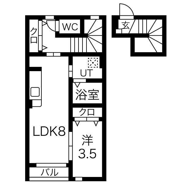 OS COURT(1LDK/2階)の間取り写真