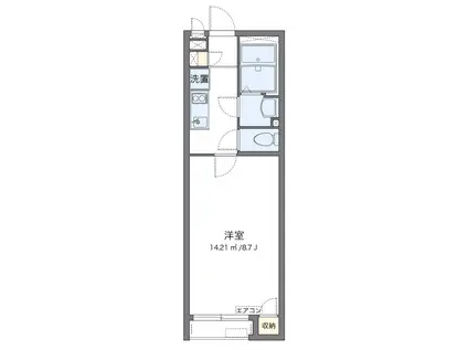 クレイノ欅(1K/1階)の間取り写真