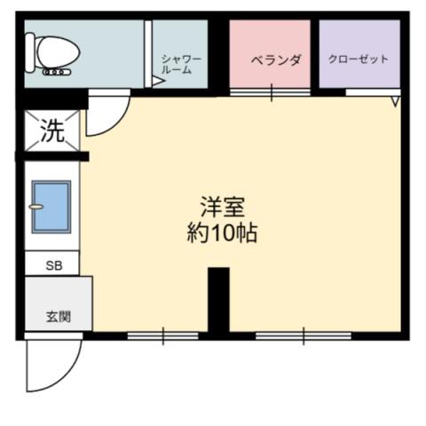 コーポみささ(ワンルーム/2階)の間取り写真