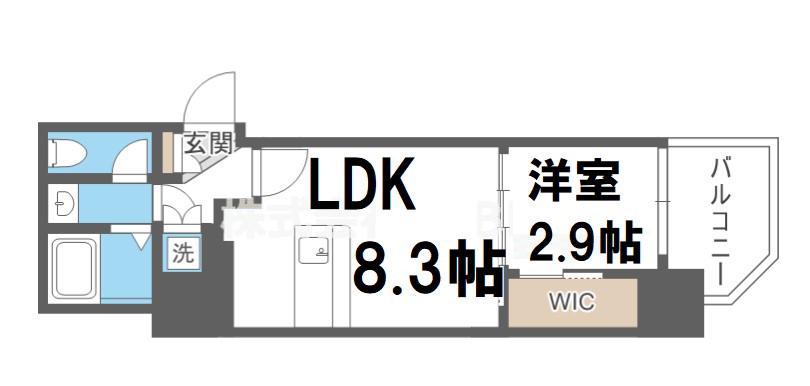 セレニテ難波ミラク参番館(1LDK/7階)の間取り写真