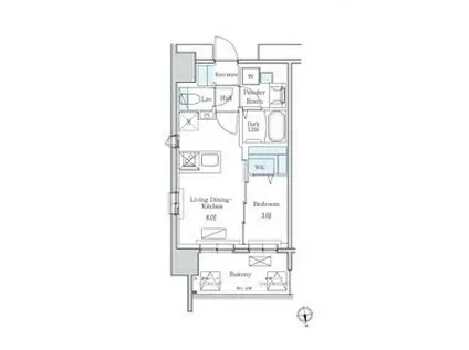 デュオフラッツ栄(1LDK/15階)の間取り写真