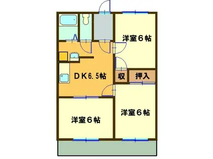 グリンパーク西条台(3DK/2階)の間取り写真