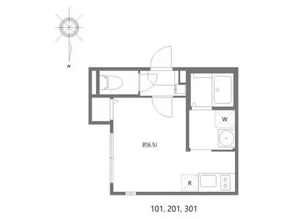GRANDE HARMONY足立(ワンルーム/2階)の間取り写真