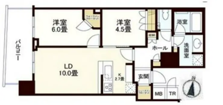 パークタワー晴海 6階階 間取り