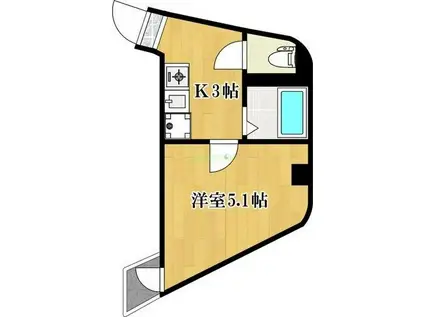 八乙女深松マンション(1K/4階)の間取り写真