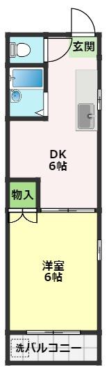 藤本商事第三ビル(1DK/4階)の間取り写真
