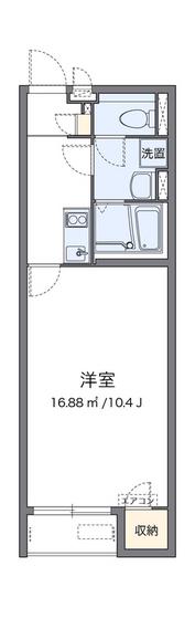 クレイノステラ 庭瀬(1K/1階)の間取り写真