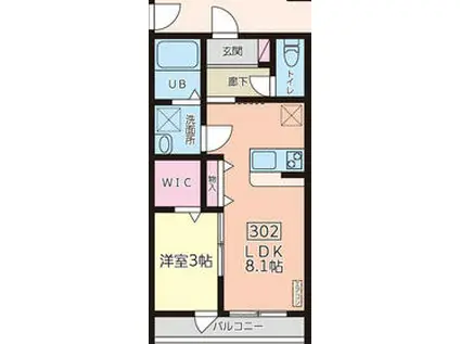 SOL LEVANTE(1LDK/3階)の間取り写真