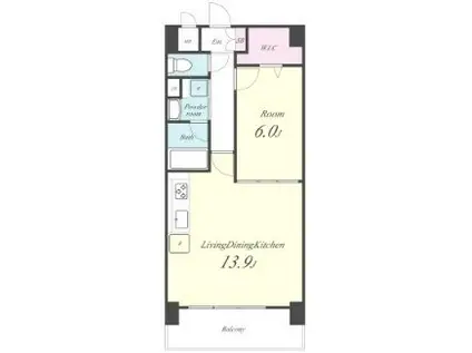 フリージアドットワイ(1LDK/5階)の間取り写真