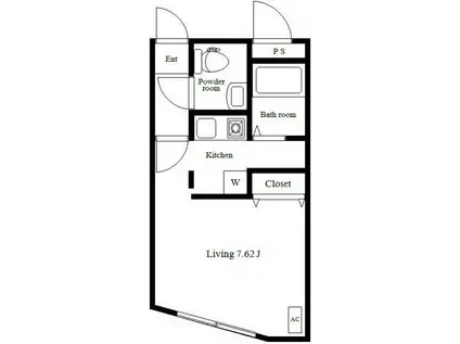 MODULOR目白(ワンルーム/1階)の間取り写真