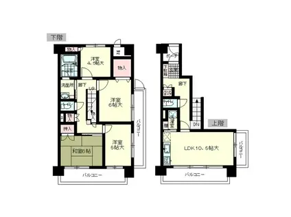 朝日プラザ柏木 532(4LDK/5階)の間取り写真