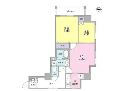 アイビス(2LDK/7階)の間取り写真