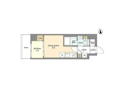 AIFLAT品川戸越パークサイド(1DK/1階)の間取り写真