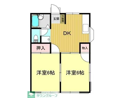 リッキーハイツ(2DK/1階)の間取り写真