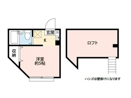 ルミエール北野A棟(ワンルーム/1階)の間取り写真
