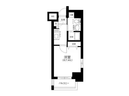 グランティアラ芝大門(1K/12階)の間取り写真